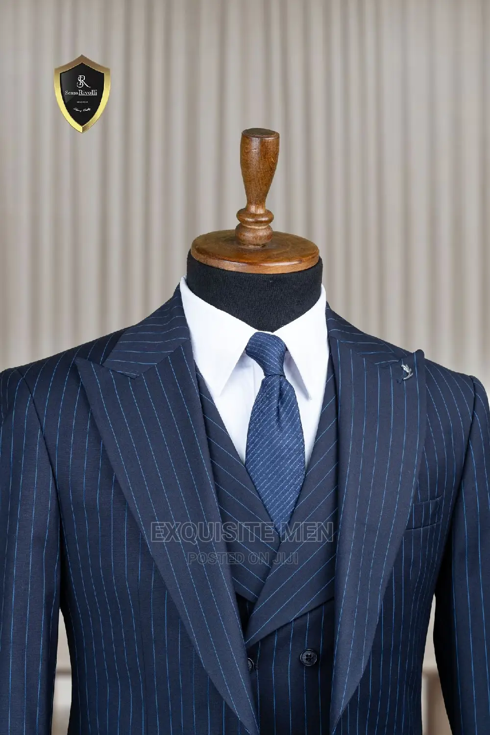 Quality Italian Style Wider Lapel Stripe Men Suit