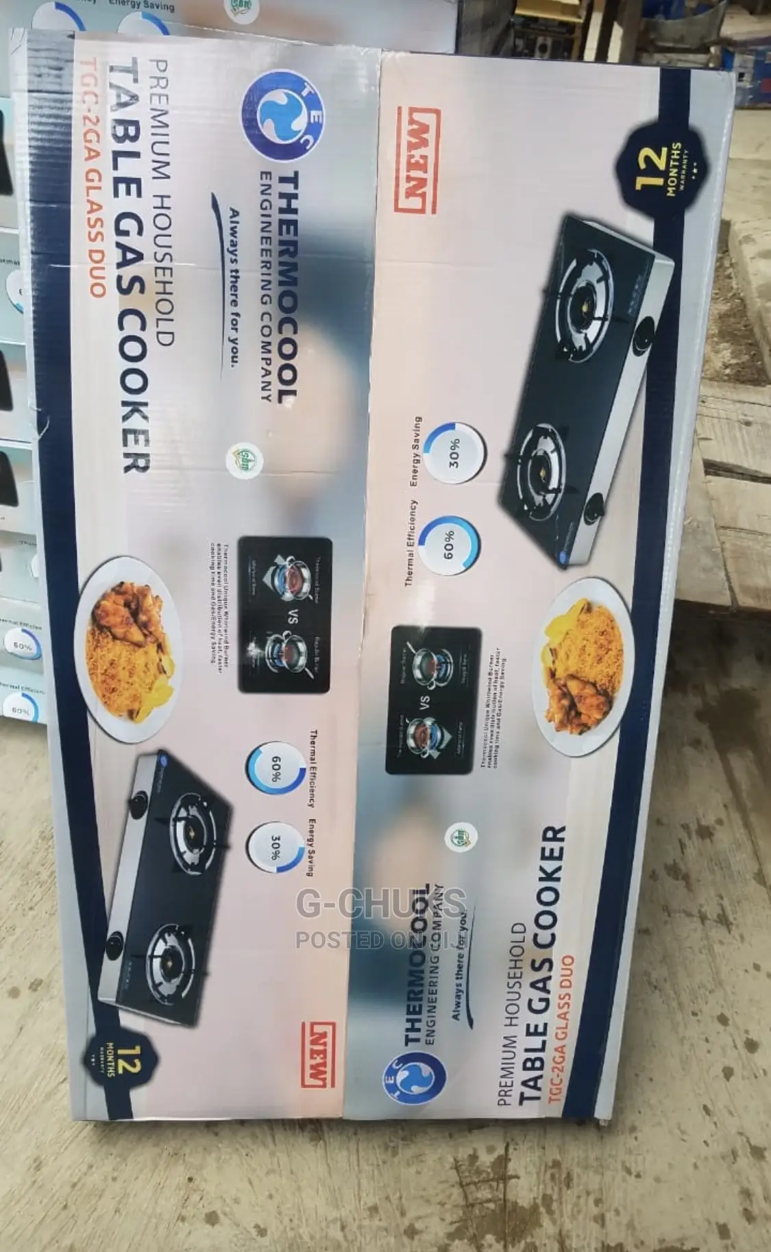 Haier Thermocool Table Top Gas Cooker Glass Duo 2HOB TGC-2GA