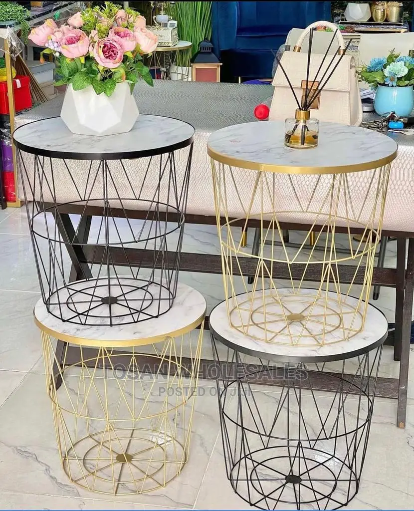 Nordic Metal Coffee Table With Marble Top