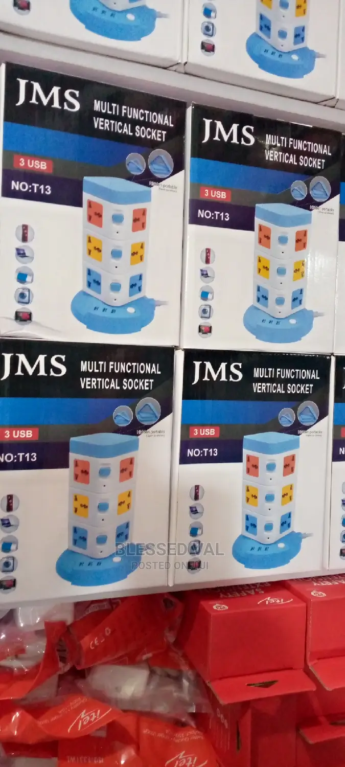 Jms Multi Functional Vertial Socket 3 Way With 3usb