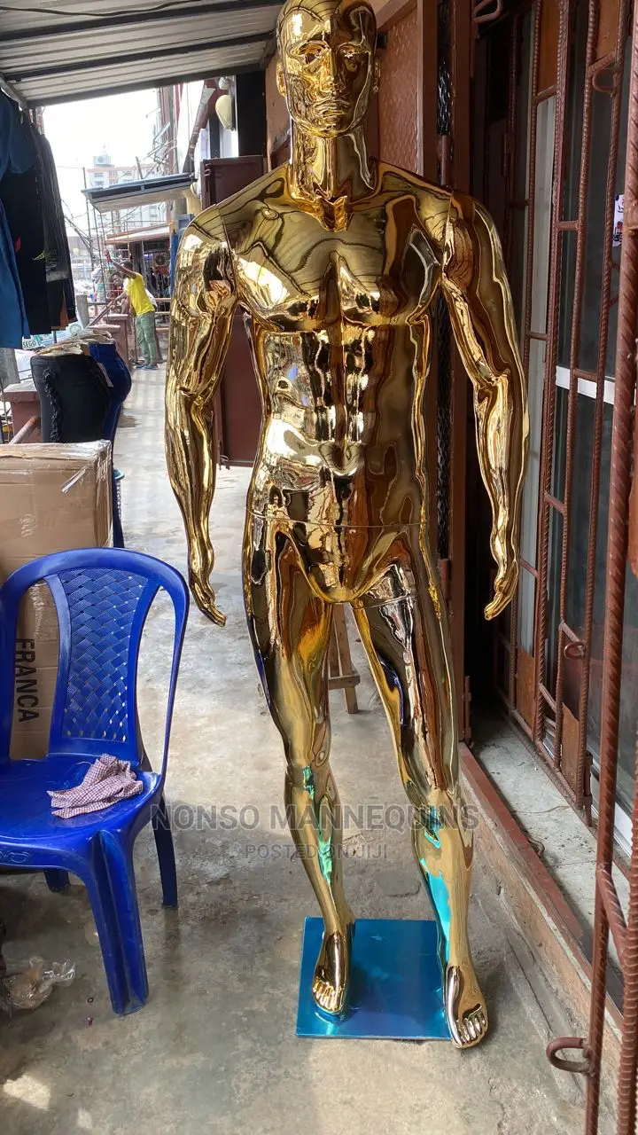 Huge Gold Male Mannequin With Face Dummy