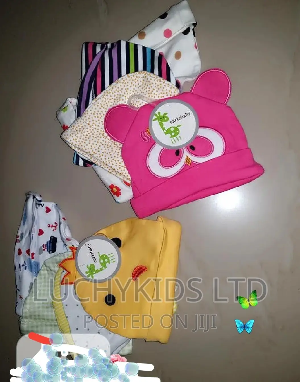 5 Pieces Newborn Babies Caps 0-6m