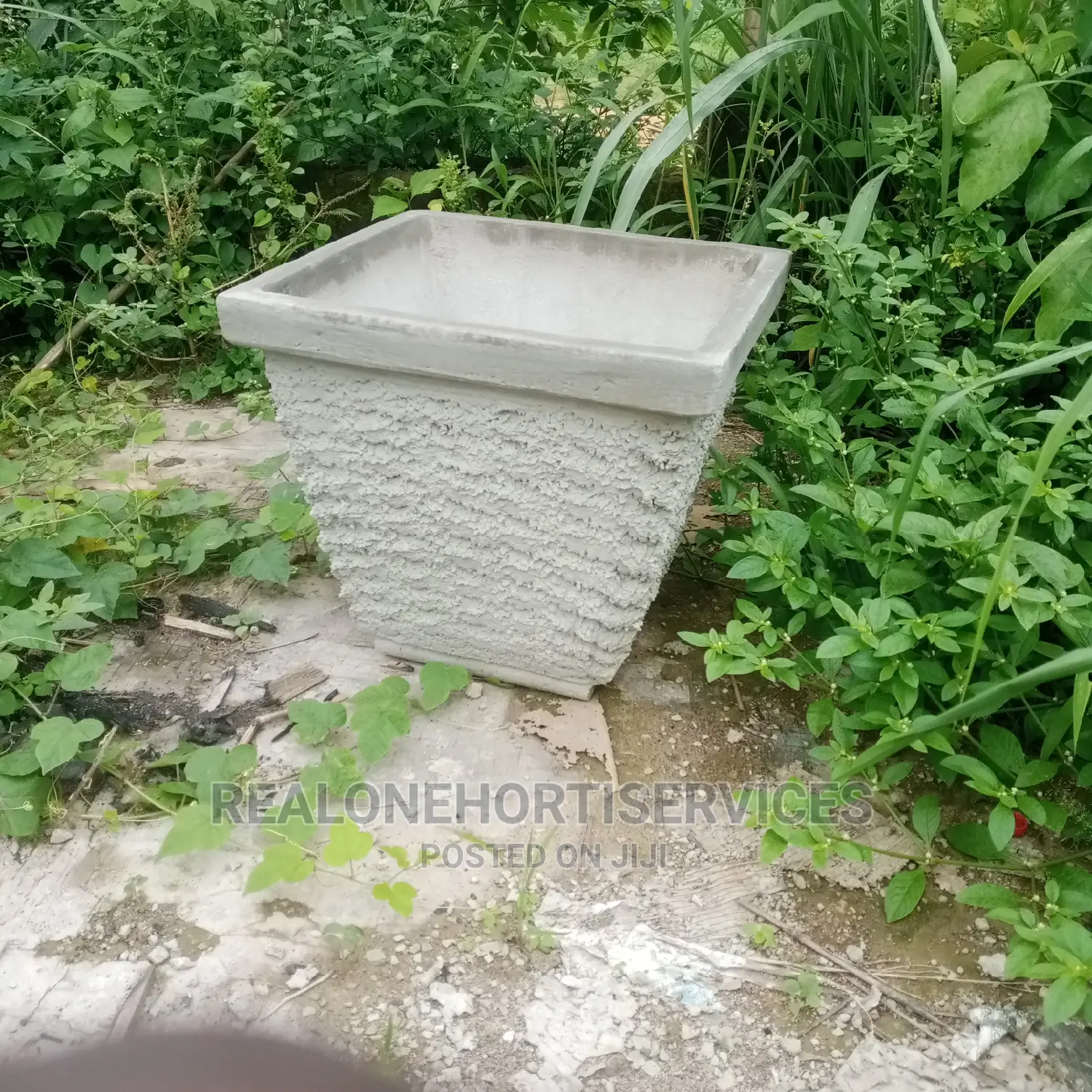 Durable Concrete Pot for Flowers, Herbs, Etc