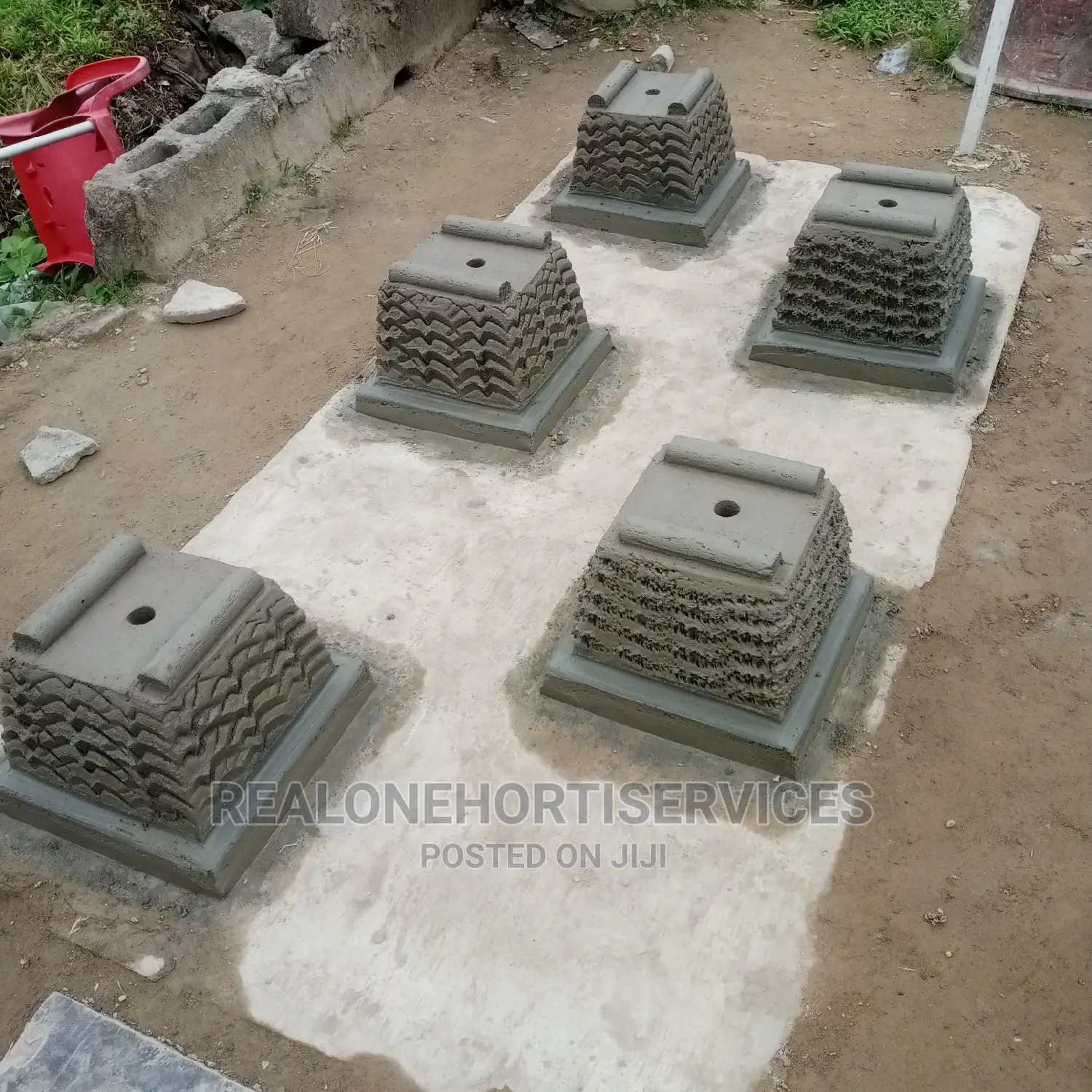 Durable Concrete Pot for Flowers, Herbs, Etc