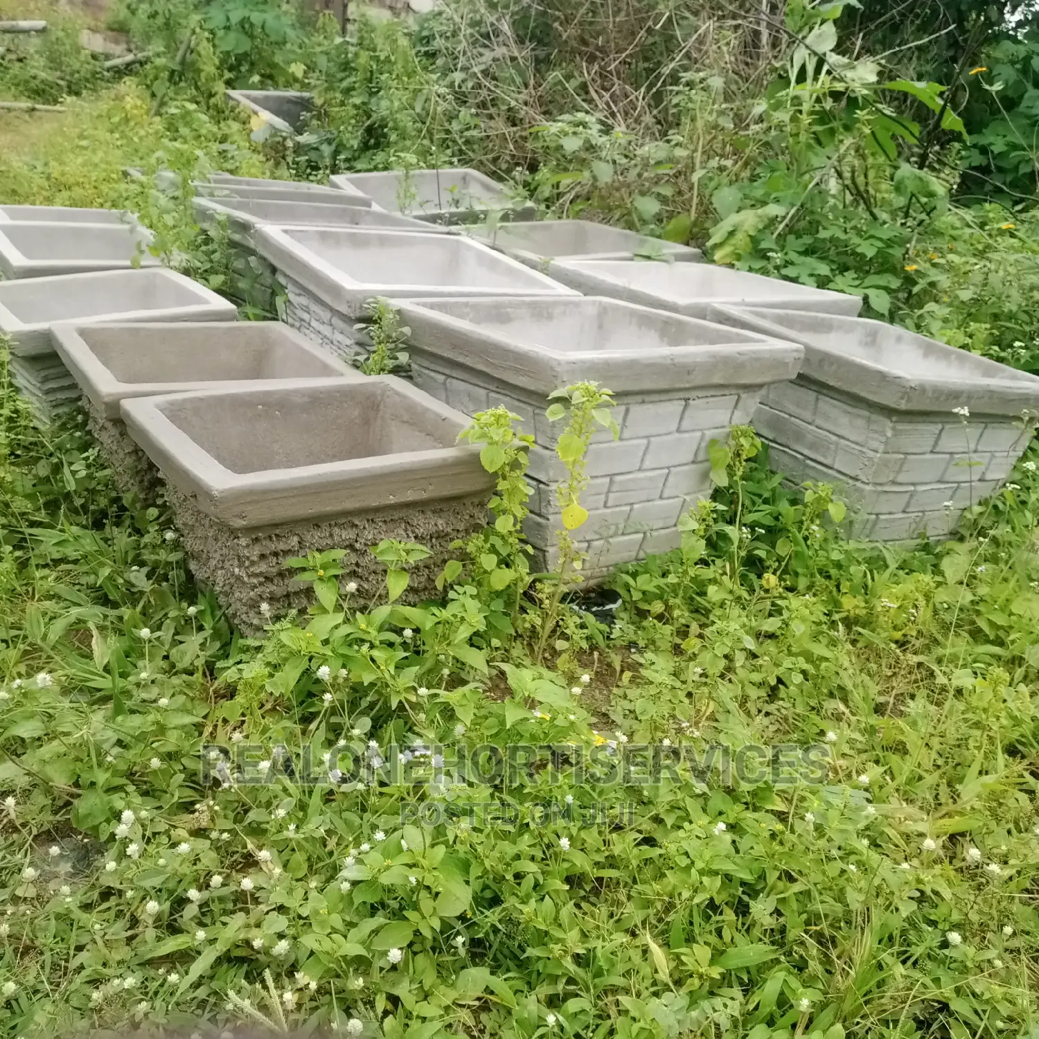 Durable Concrete Pot for Flowers, Herbs, Etc
