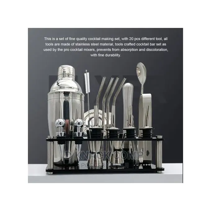 Cocktail Set Boston Shaker Mixer Stainless 20pcs
