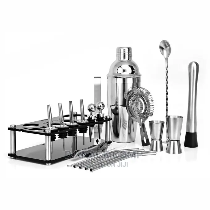 Cocktail Set Boston Shaker Mixer Stainless 20pcs