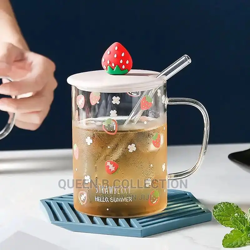 Transparent Straw Glass Cup