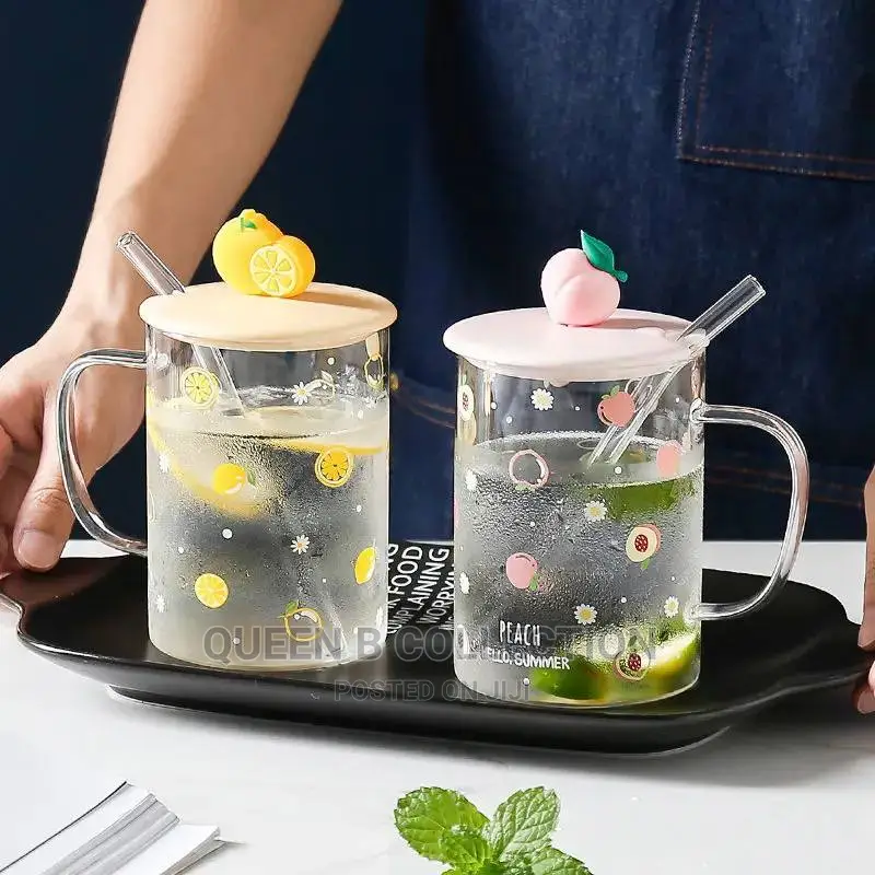 Transparent Straw Glass Cup