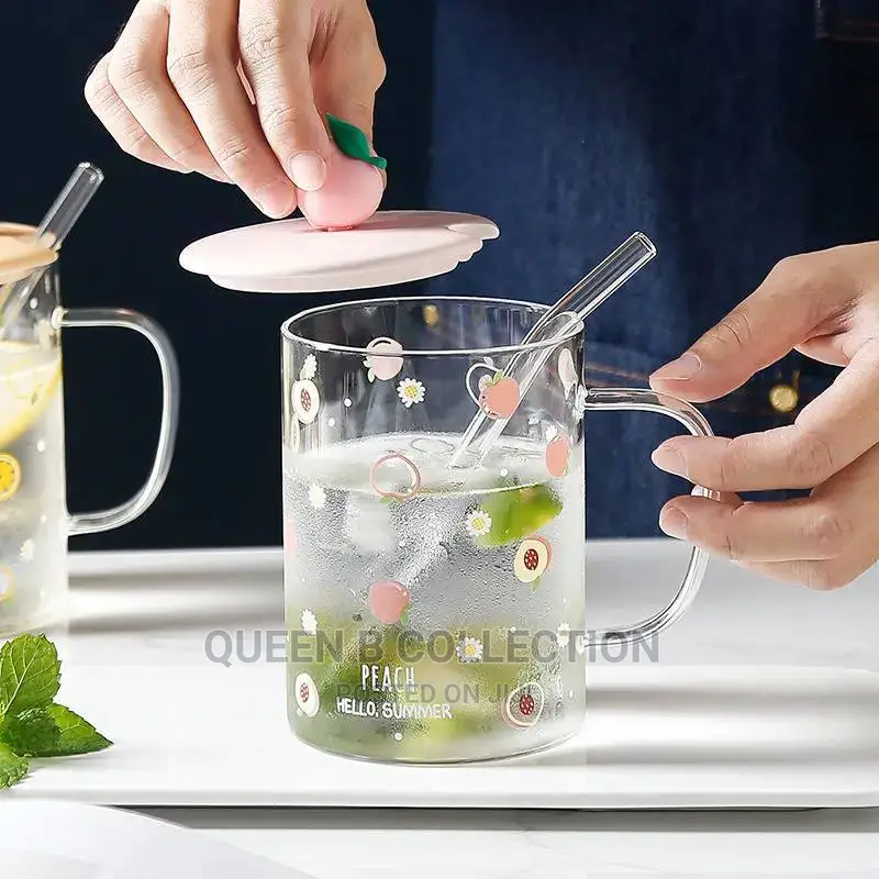 Transparent Straw Glass Cup