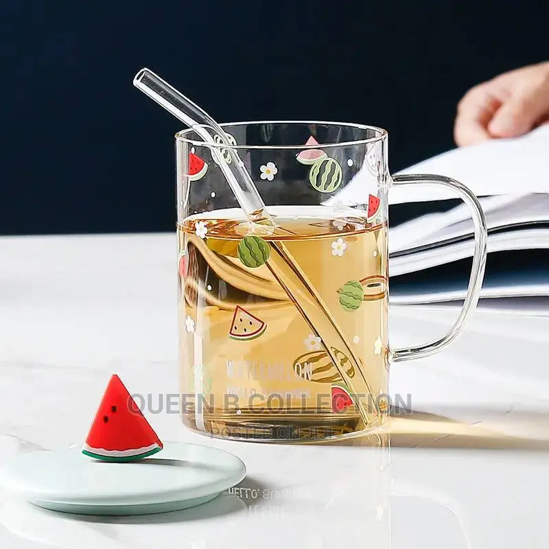 Transparent Straw Glass Cup