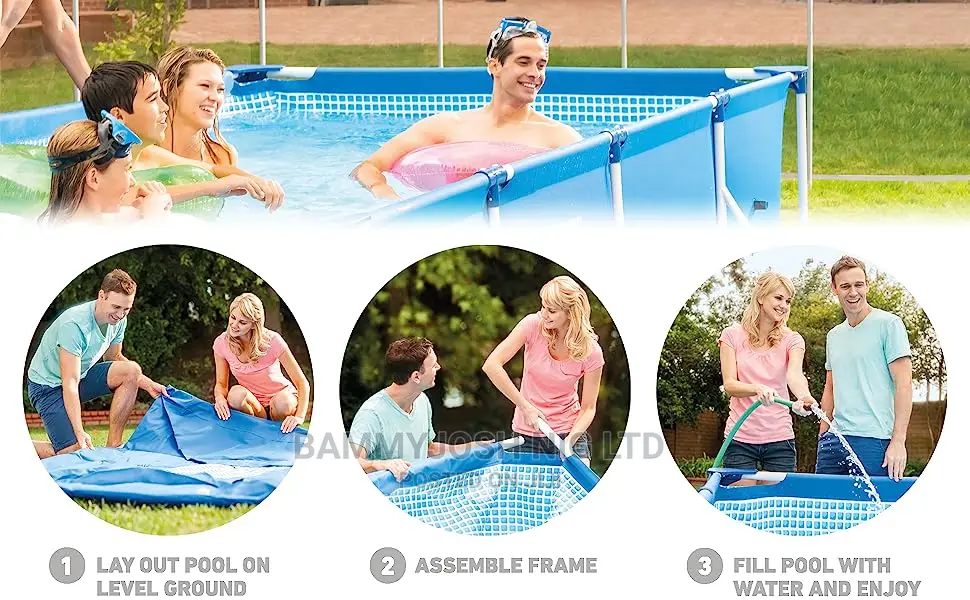 7.2ft X 4ft X 24" Rectangular Metal Frame Pool