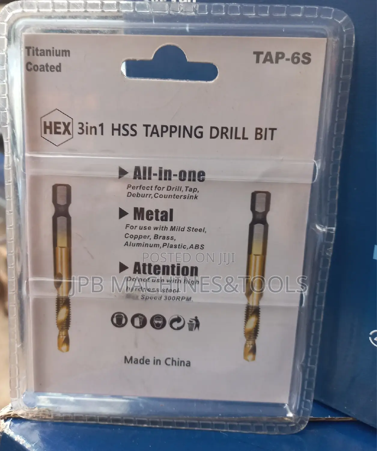 Set of Hex 3in1 Tapping Drill Bit (M3,M4,M5,M6,M8,M10)