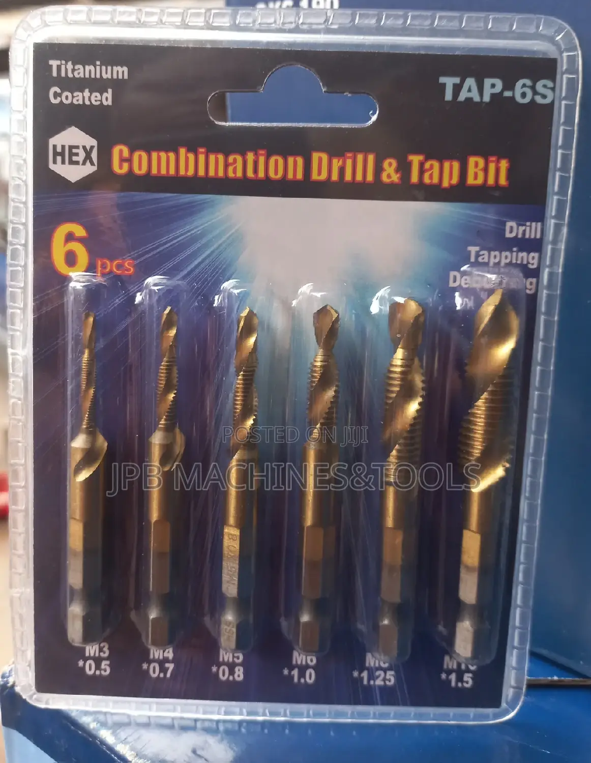 Set of Hex 3in1 Tapping Drill Bit (M3,M4,M5,M6,M8,M10)