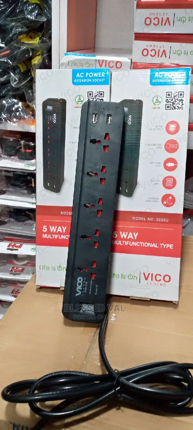 Vico 5 Way Extension Original With 2 USB L