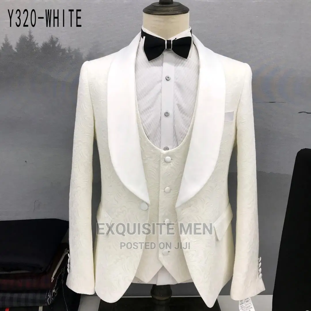 Quality Floral Material 1 Button Tuxedo Men's Suit