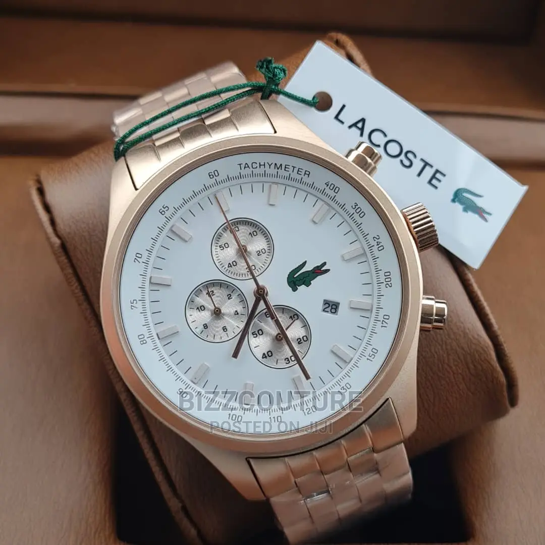 Original LACOSTE Gold Stainless Steel Available in Store
