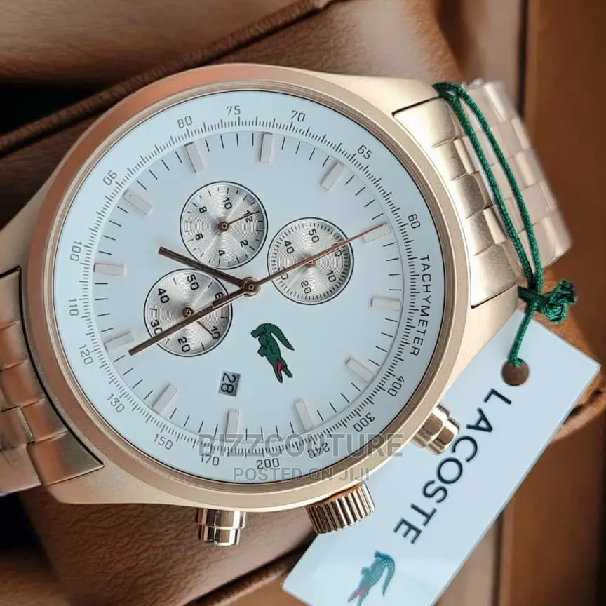 Original LACOSTE Gold Stainless Steel Available in Store