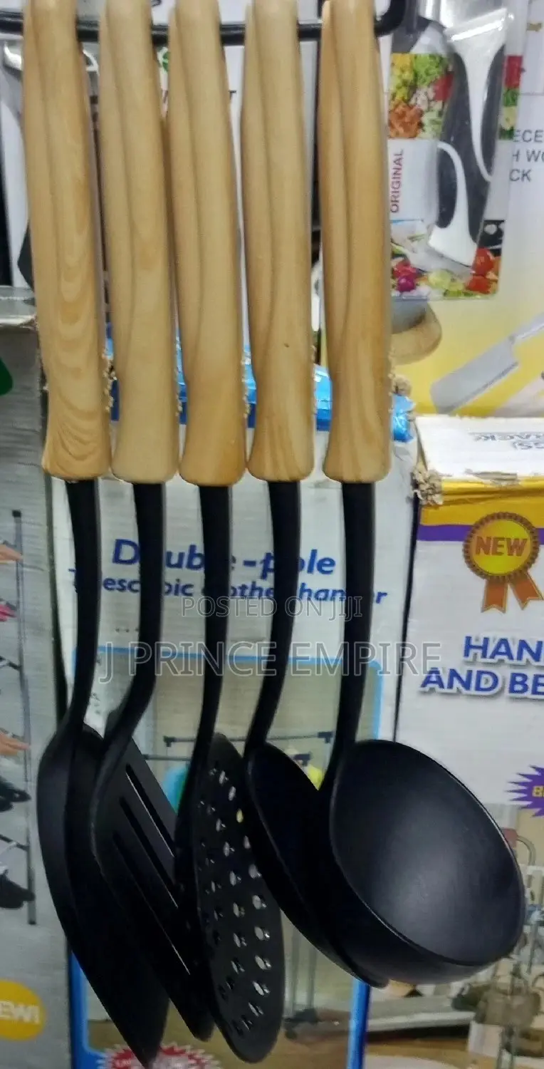 Silicon Non-Stick Cooking Spoon Set- Black