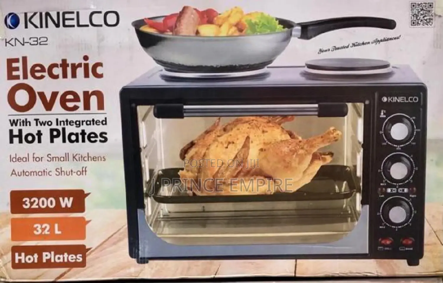 Kinelco 32l Electric Oven With Two Integrated Hot Plates