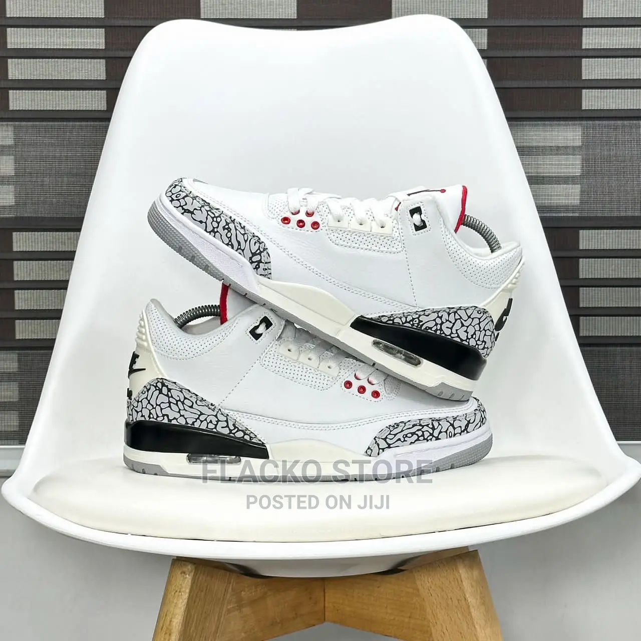 Original Air Jordan 3 Retro White Cement Sneakers