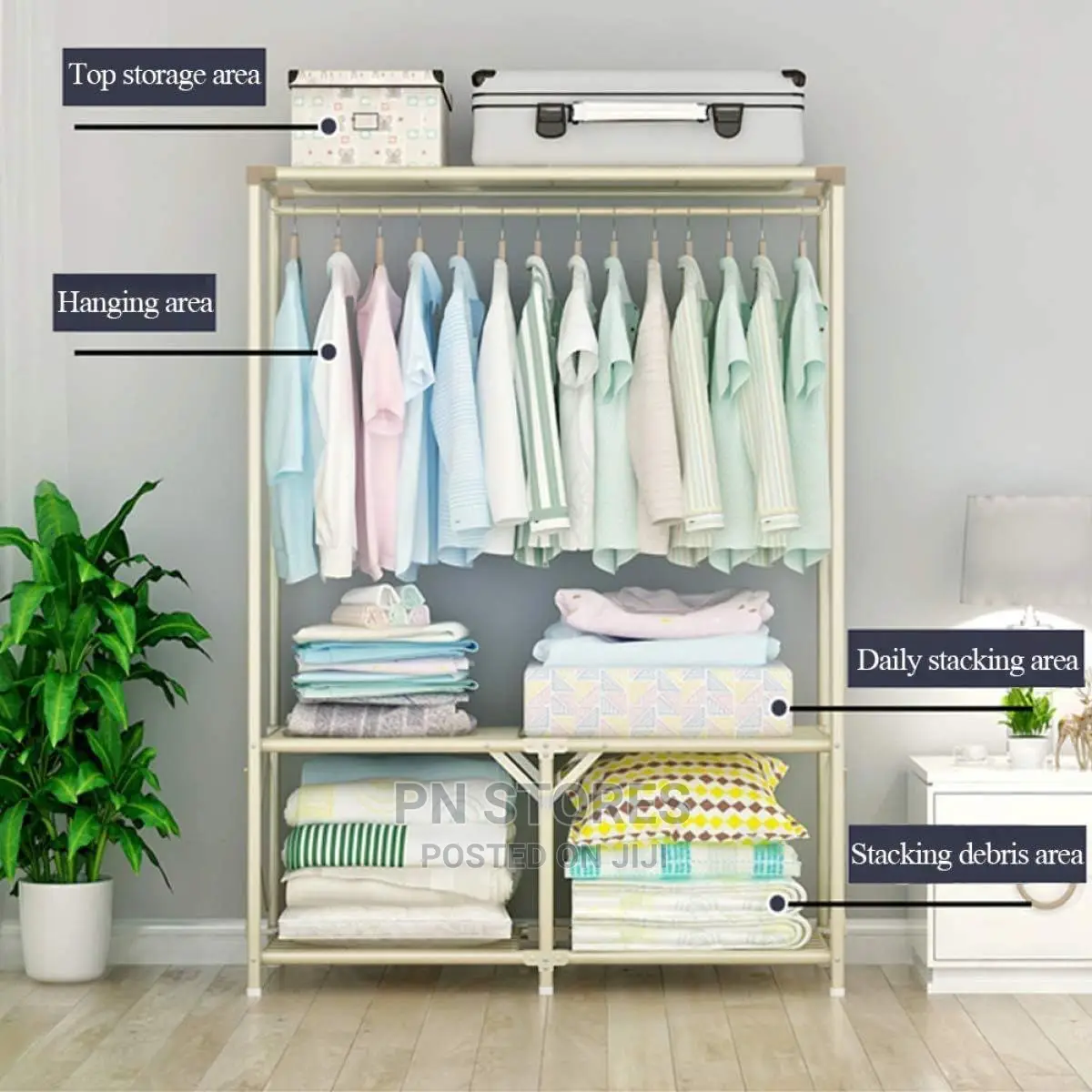 Zipper Wardrobe Clothes Storage Closet (Steel)