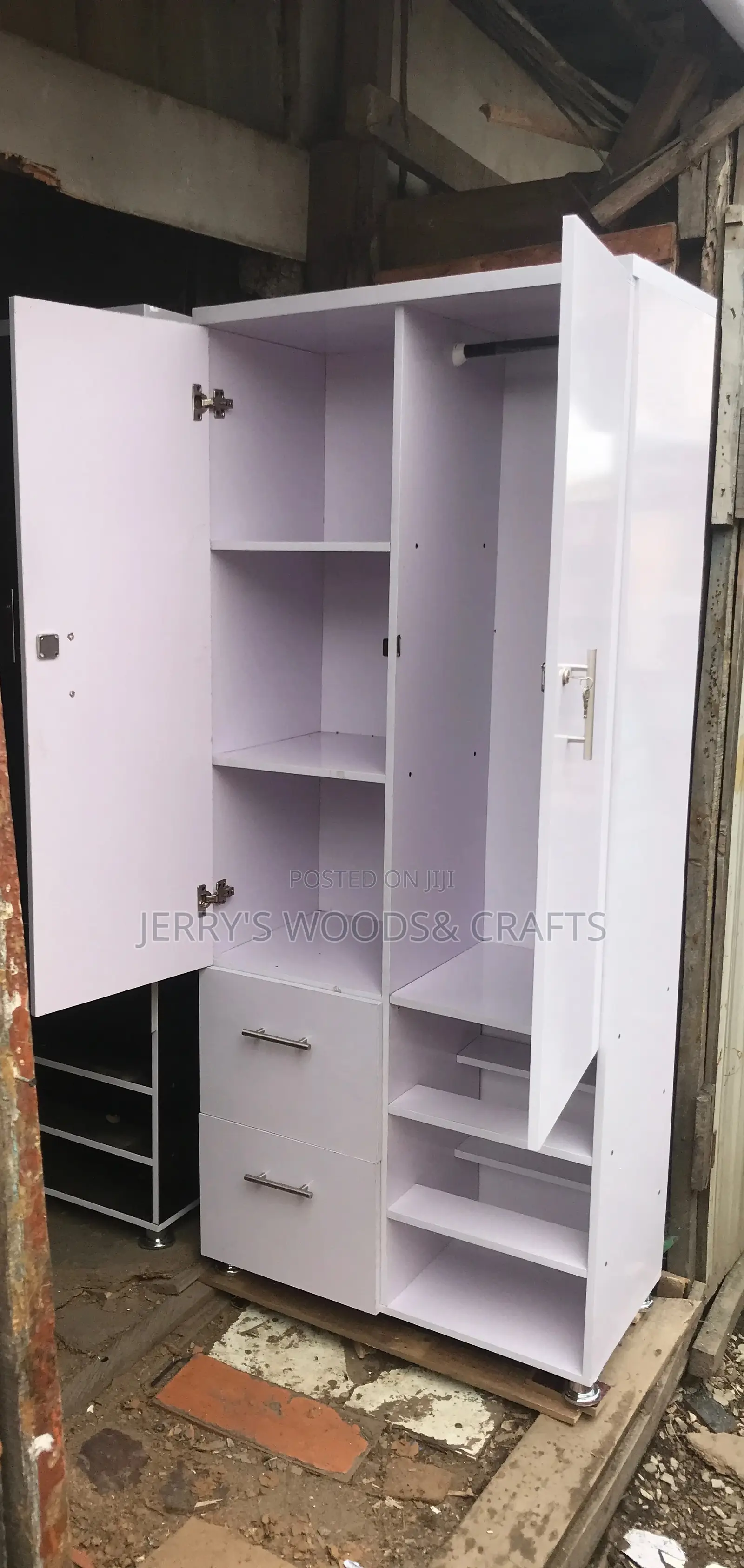 32 Inches White Wardrobe