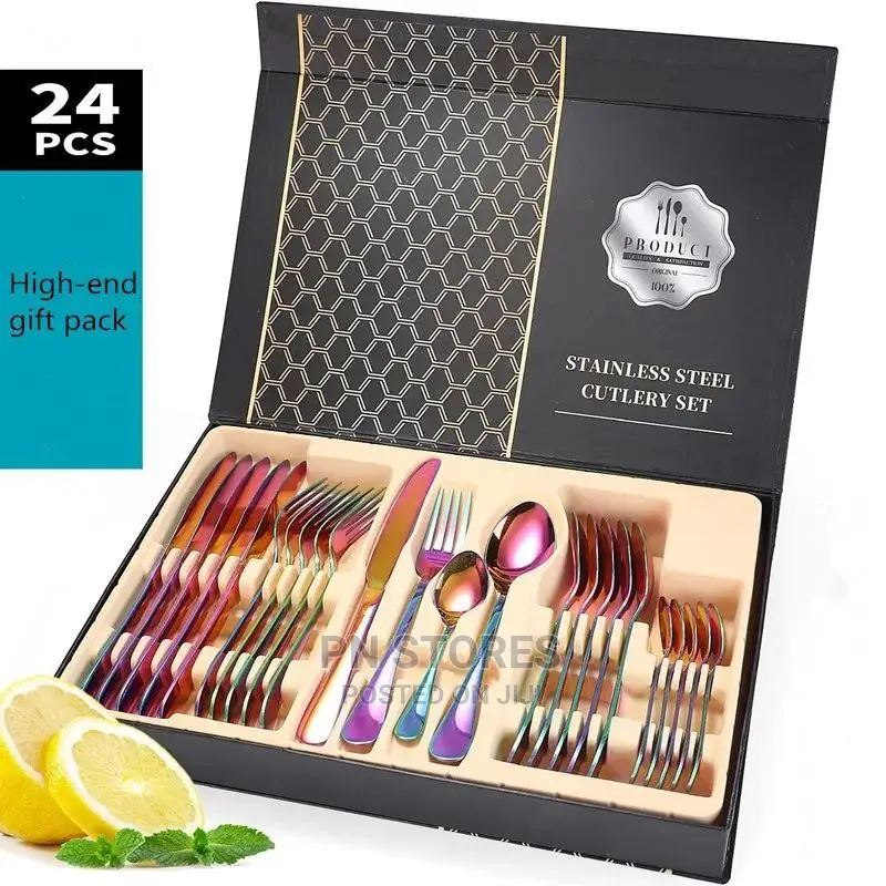 24 PCS Diner Cutlery Set Spoons, Knives and Forks