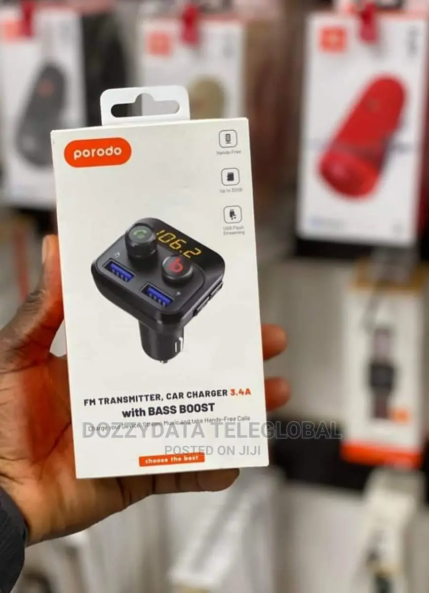 Porodo Dual Port PD Car Charger 38W Includes Braided Type-C