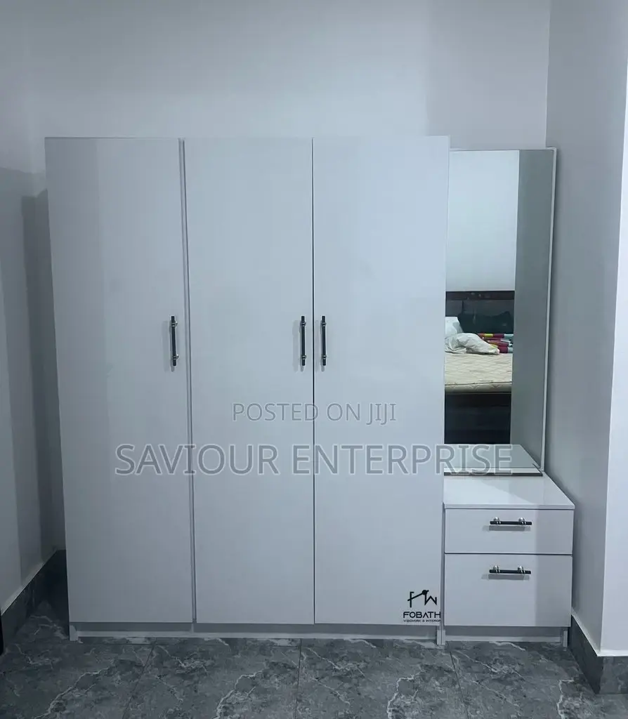 Full Height Wooden Cupboard With Mobile Drawer