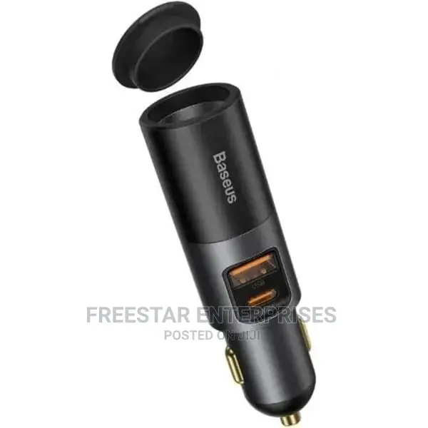 Baseus 120W Car Charger With Cigarette Lighter Expansion.