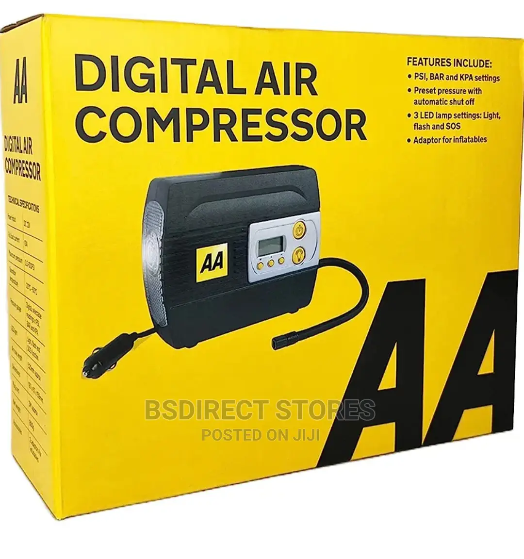 AA 12V Digital Tyre Inflator- Vehicles, Inflatables Bicycles