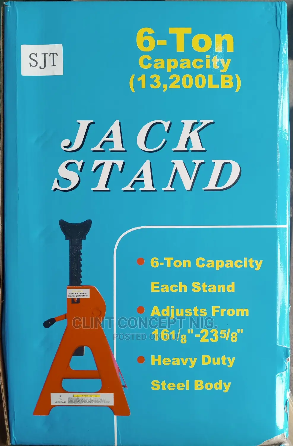 Sjt 6-ton Capacity (13200lb) Jack Stand