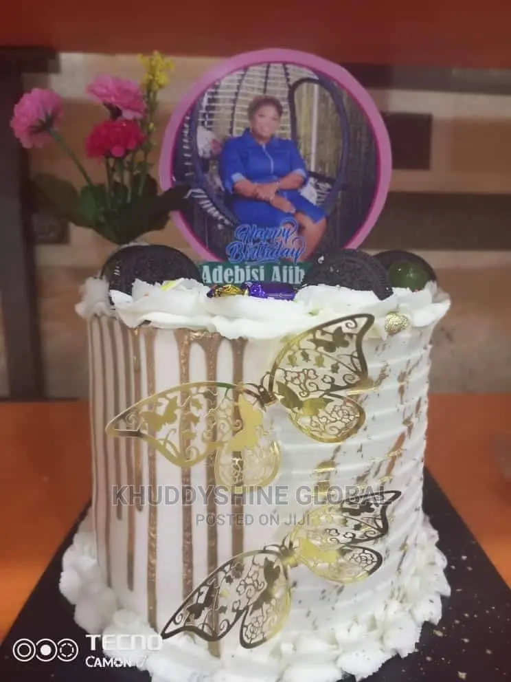 Butterfly Gold Birthday Cake
