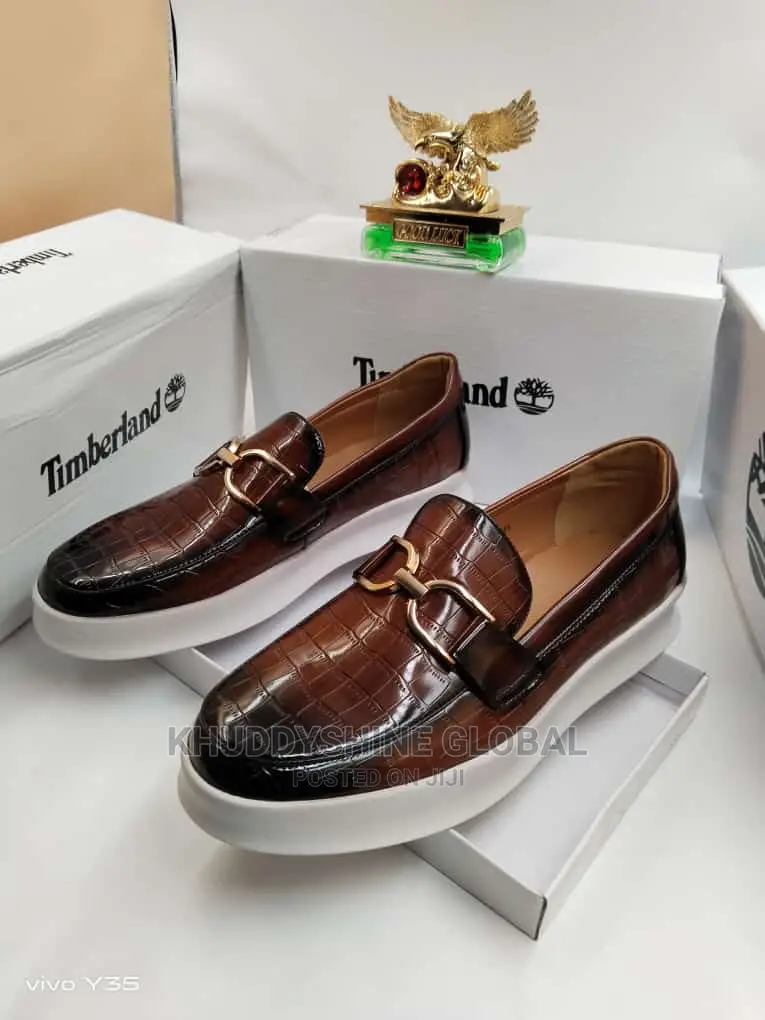 Timberland Mens Genuine Leather Loafers Brown Blacks Shoes