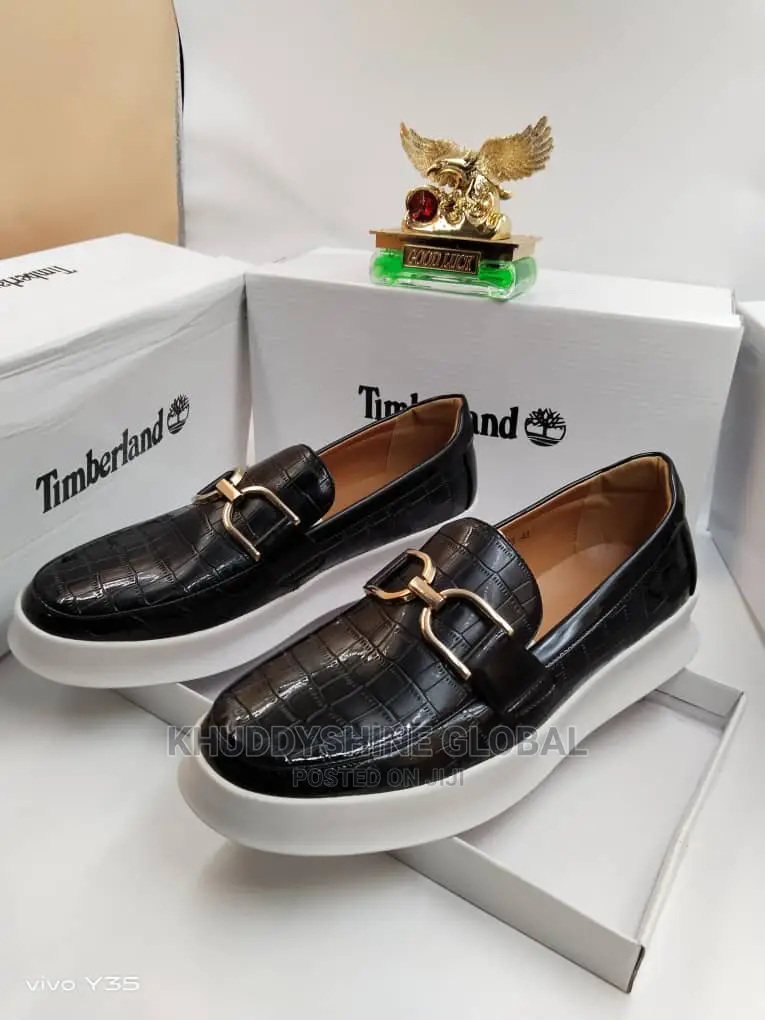 Timberland Mens Genuine Leather Loafers Brown Blacks Shoes