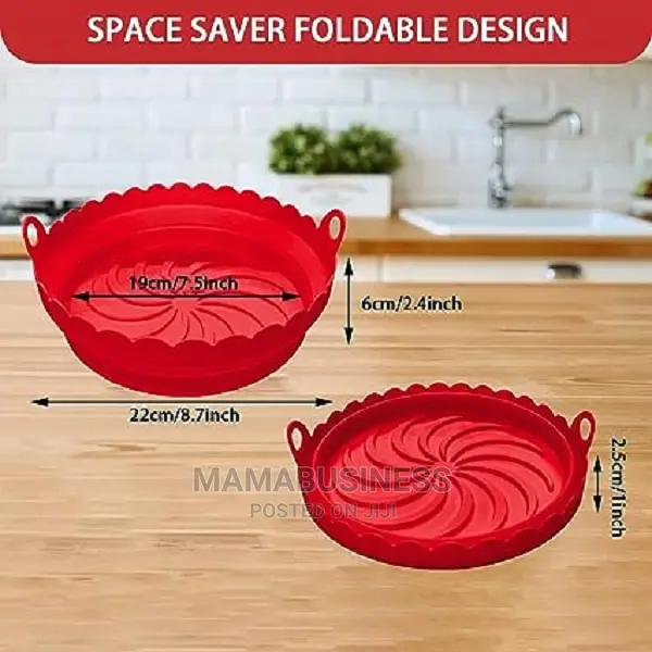 Red Foldable Air Fryer Liners