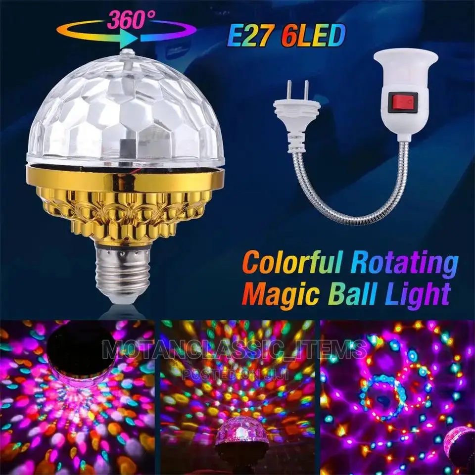 E27 Colorful Magic Auto Rotating LED Bulb (Stage Light)