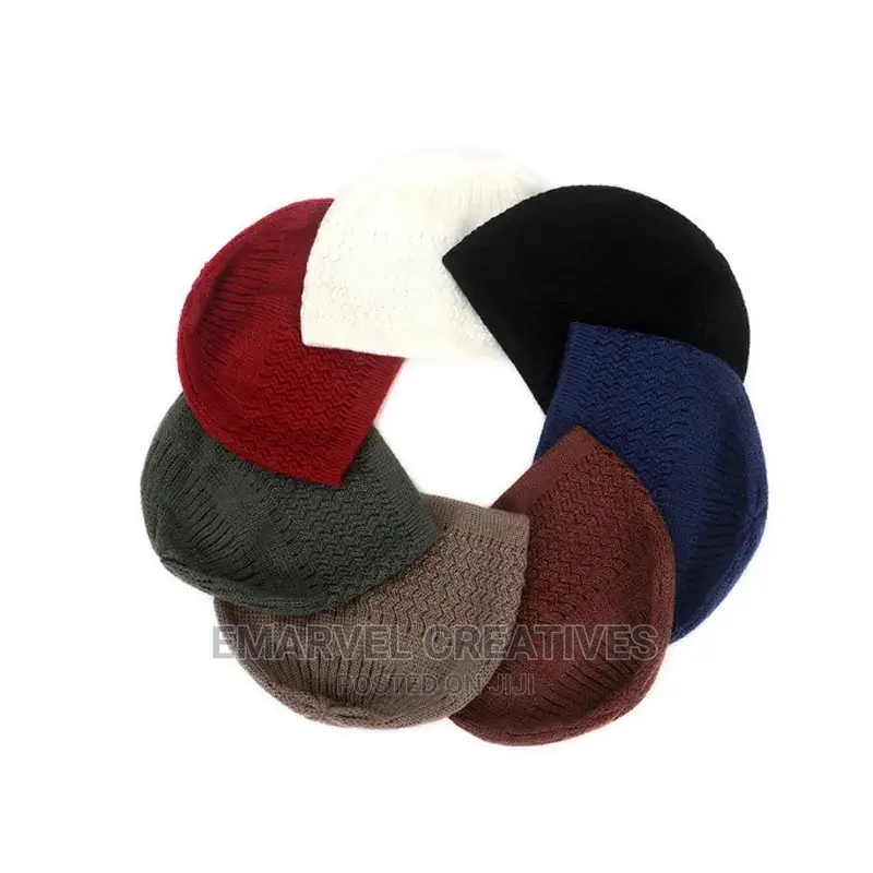 Men Skull Cap Muslim Islamic Prayer X 5