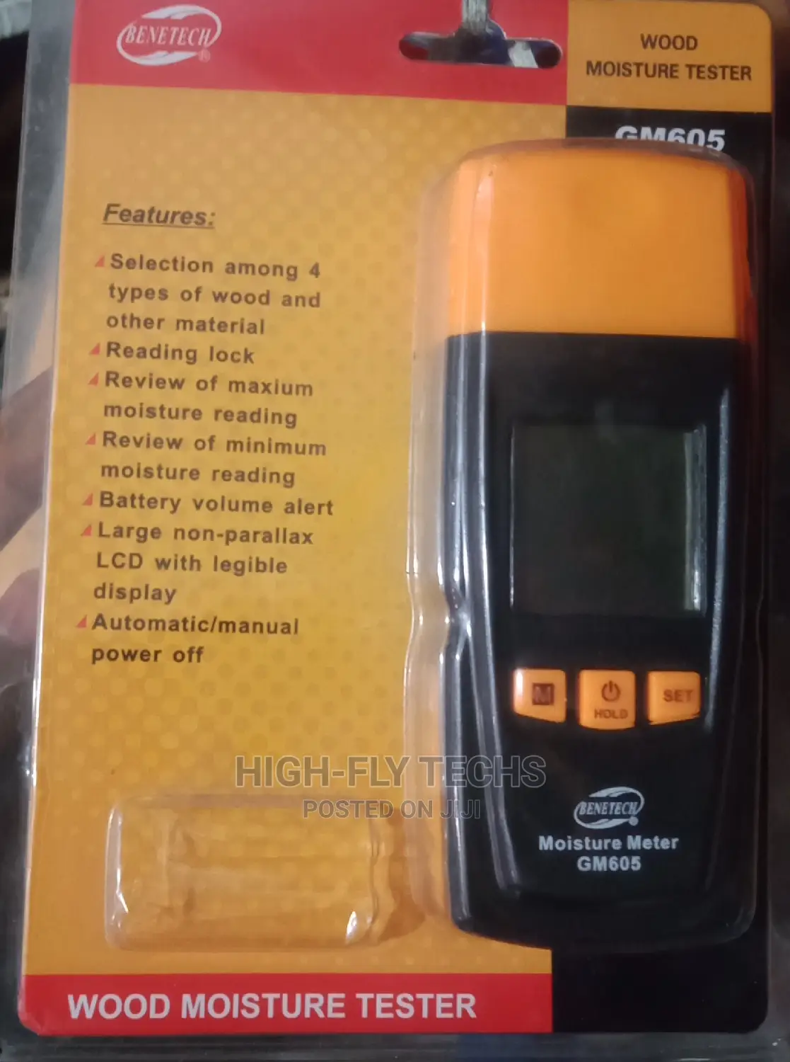 Benetech GM605 Wood Moisture Tester, 0~41%, -10~40°c