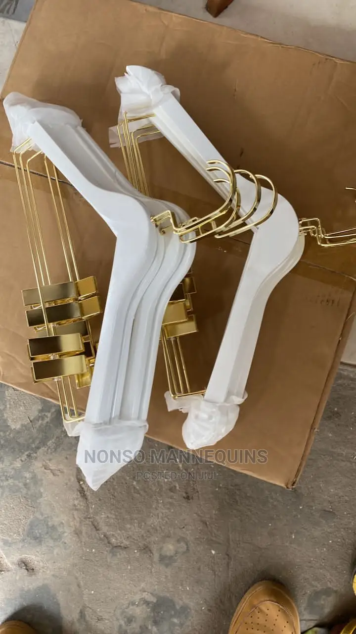 Gold And White 2 In 1 Hangers With Clips