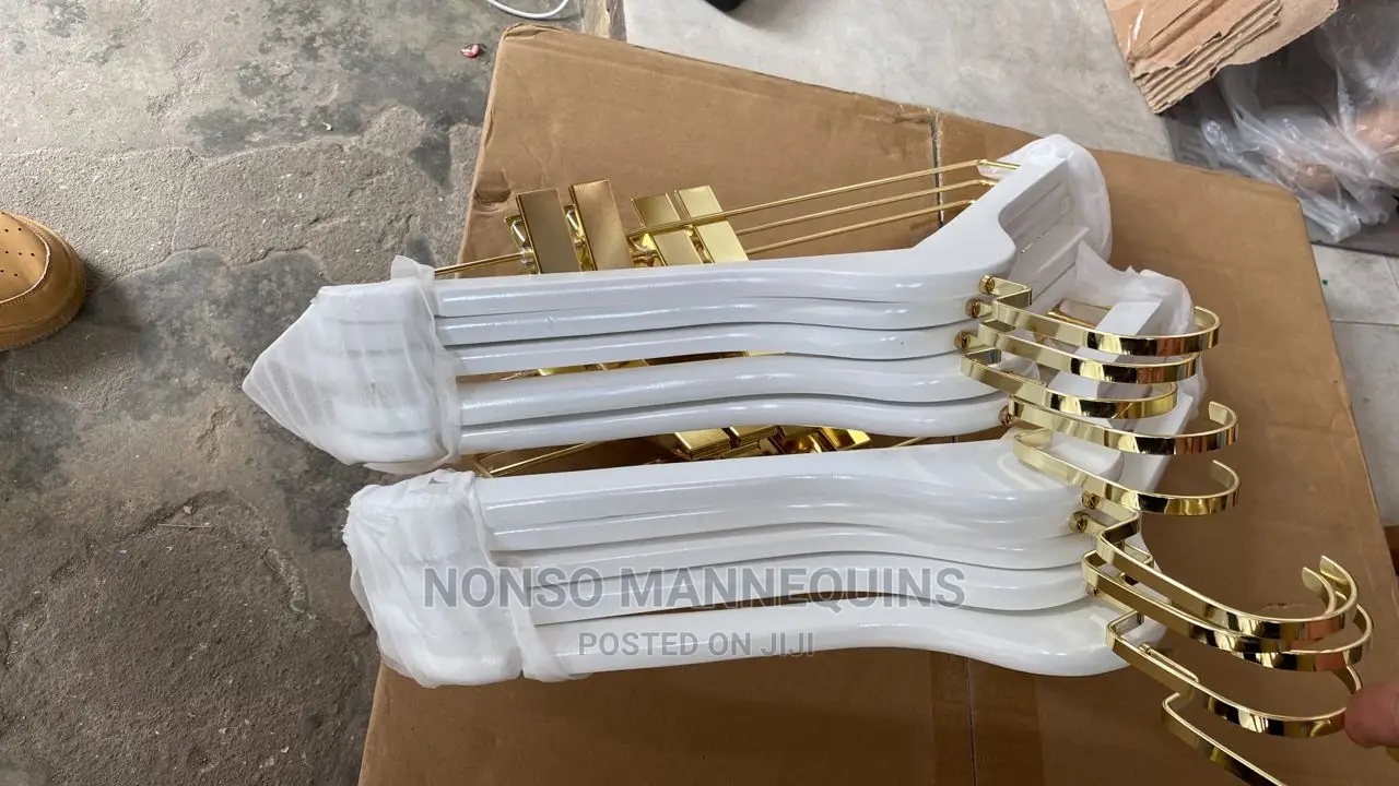 Gold And White 2 In 1 Hangers With Clips