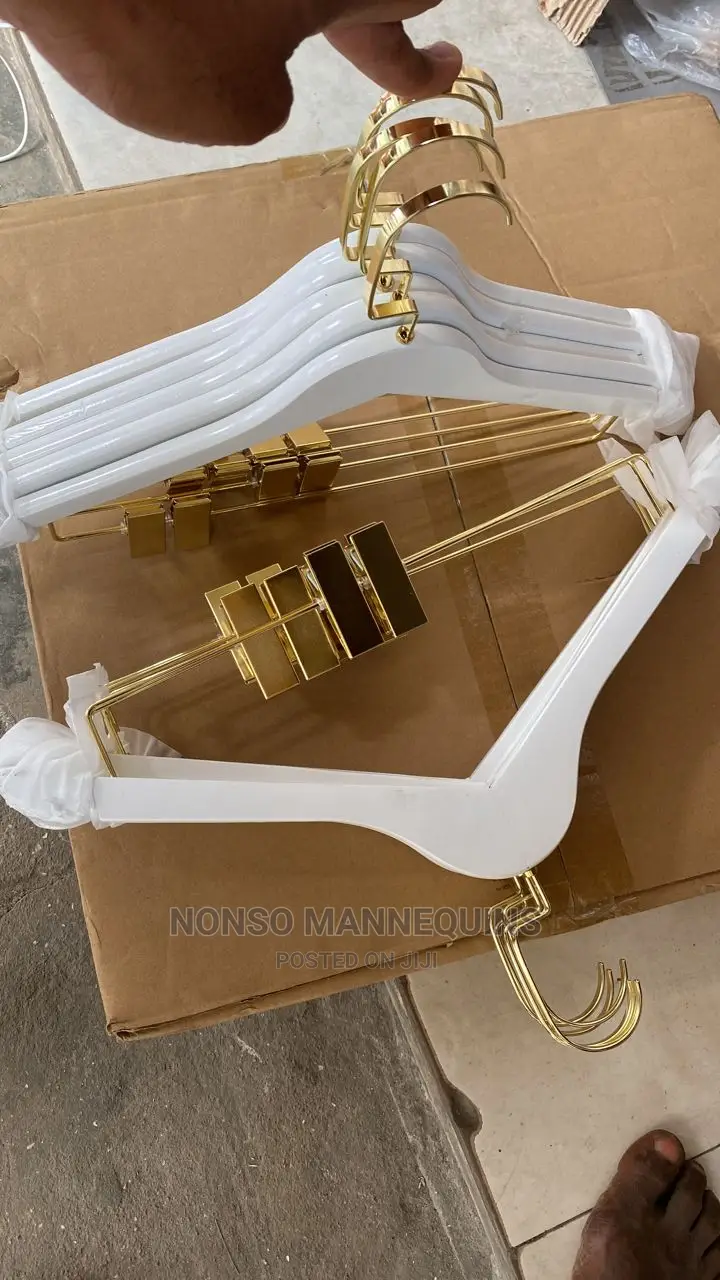 Gold And White 2 In 1 Hangers With Clips