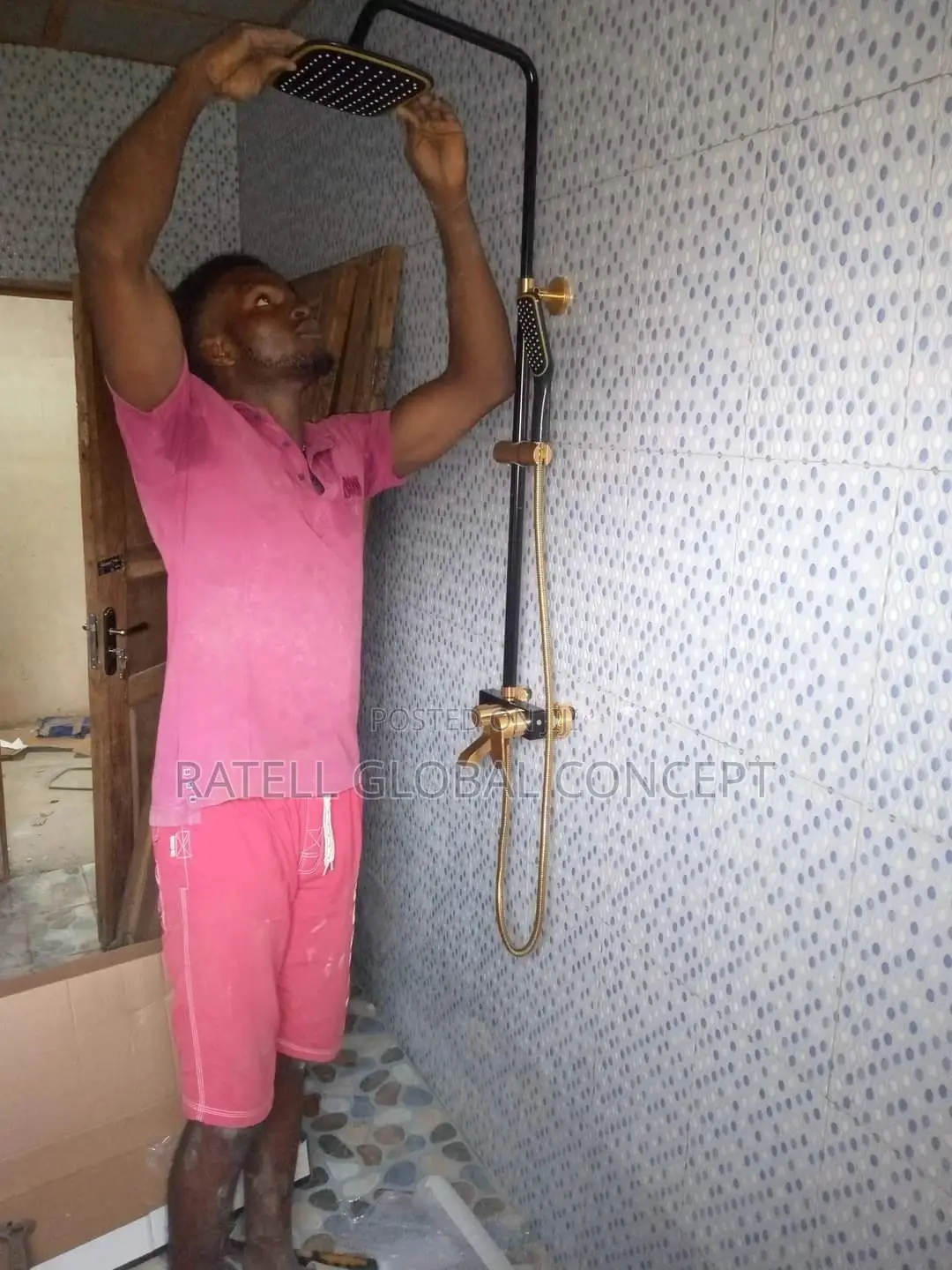 Brimix Black and Gold Shower Set
