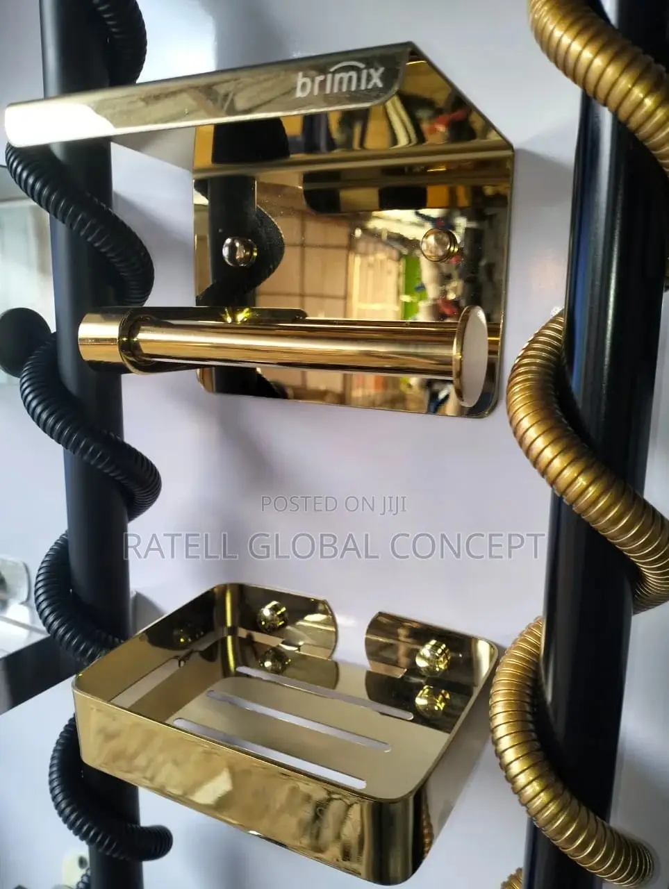 Brimix Black and Gold Shower Set