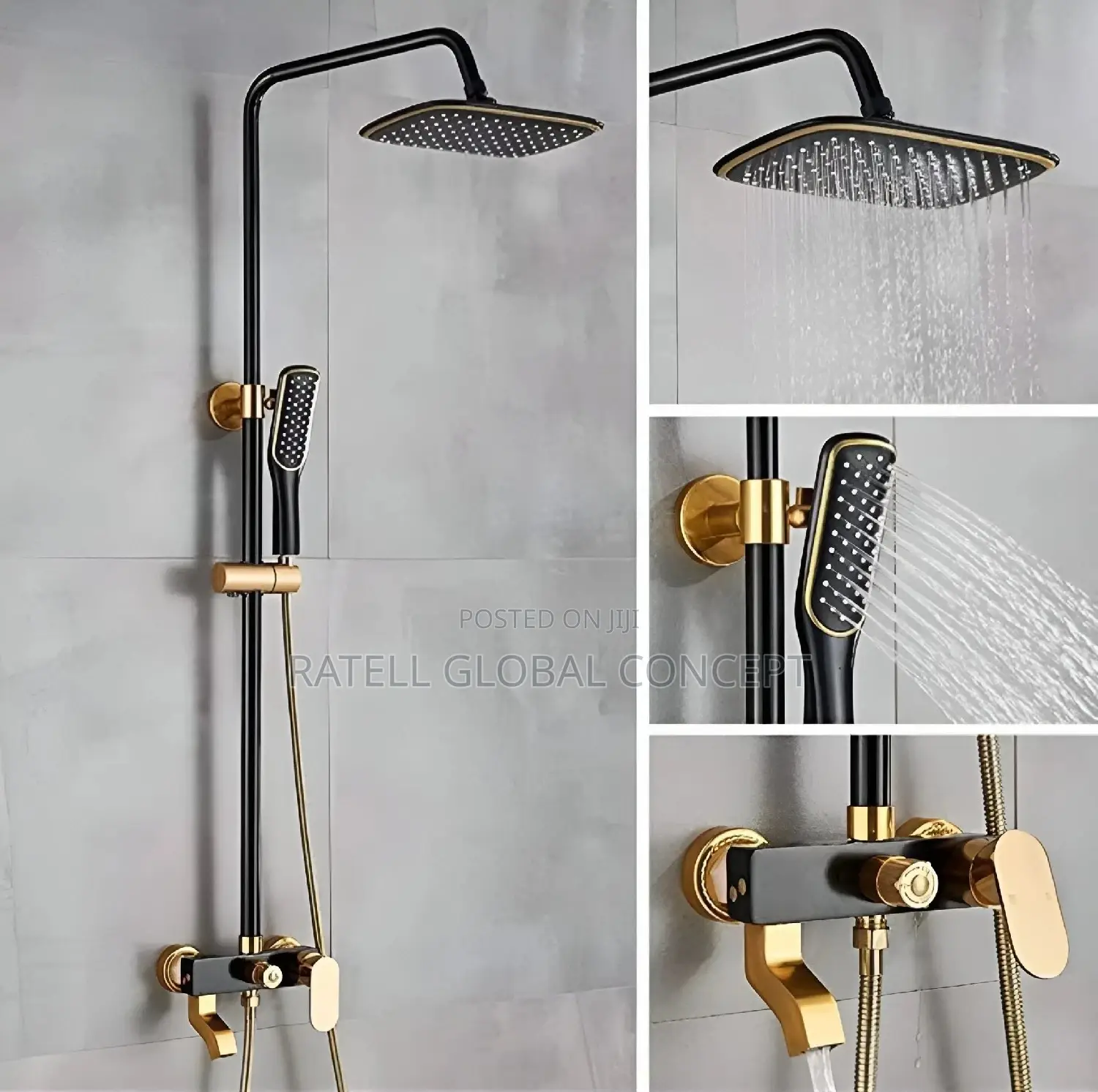 Brimix Black and Gold Shower Set