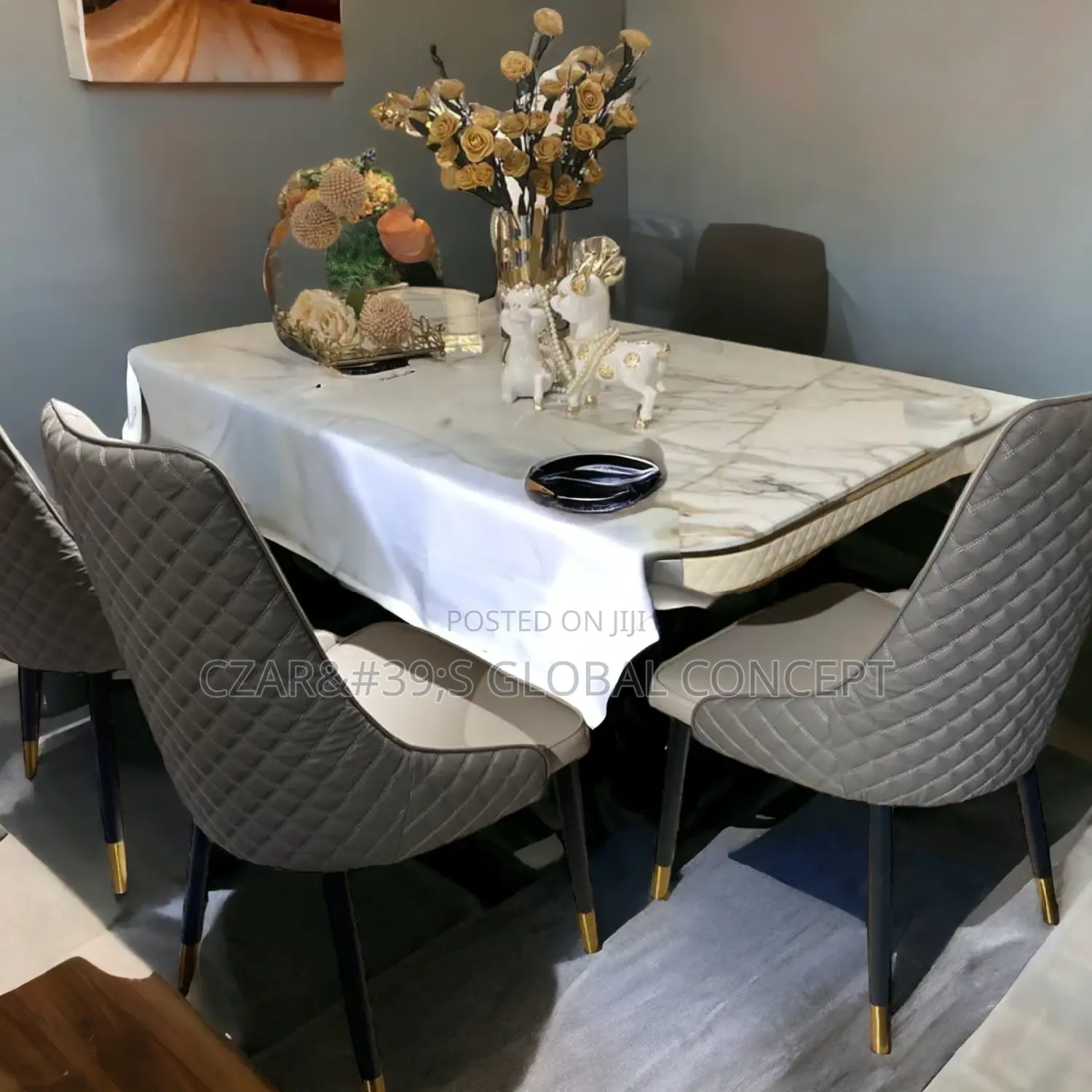 Luxury Marble Top Dining Set