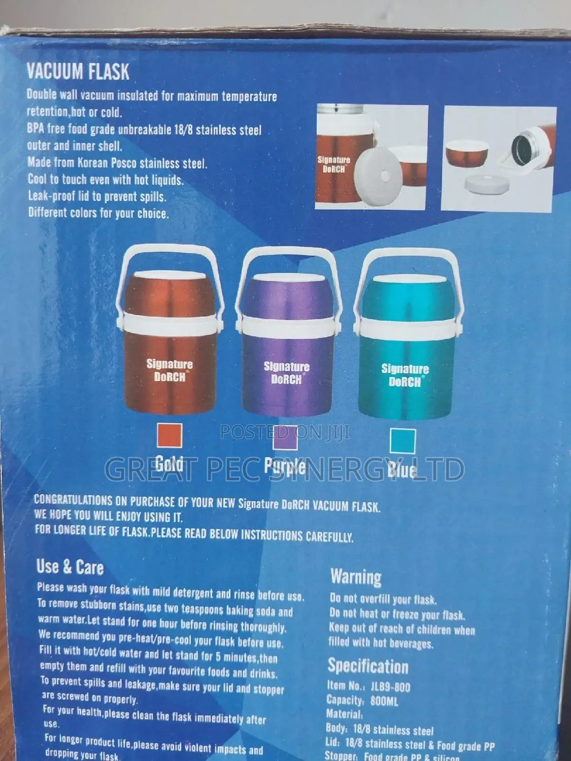 Signature Dorch Vacuum Flask 800ml