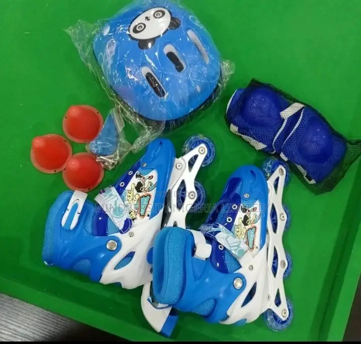 Children Skate Shoe With Helmet, Knee and Elbow Protector