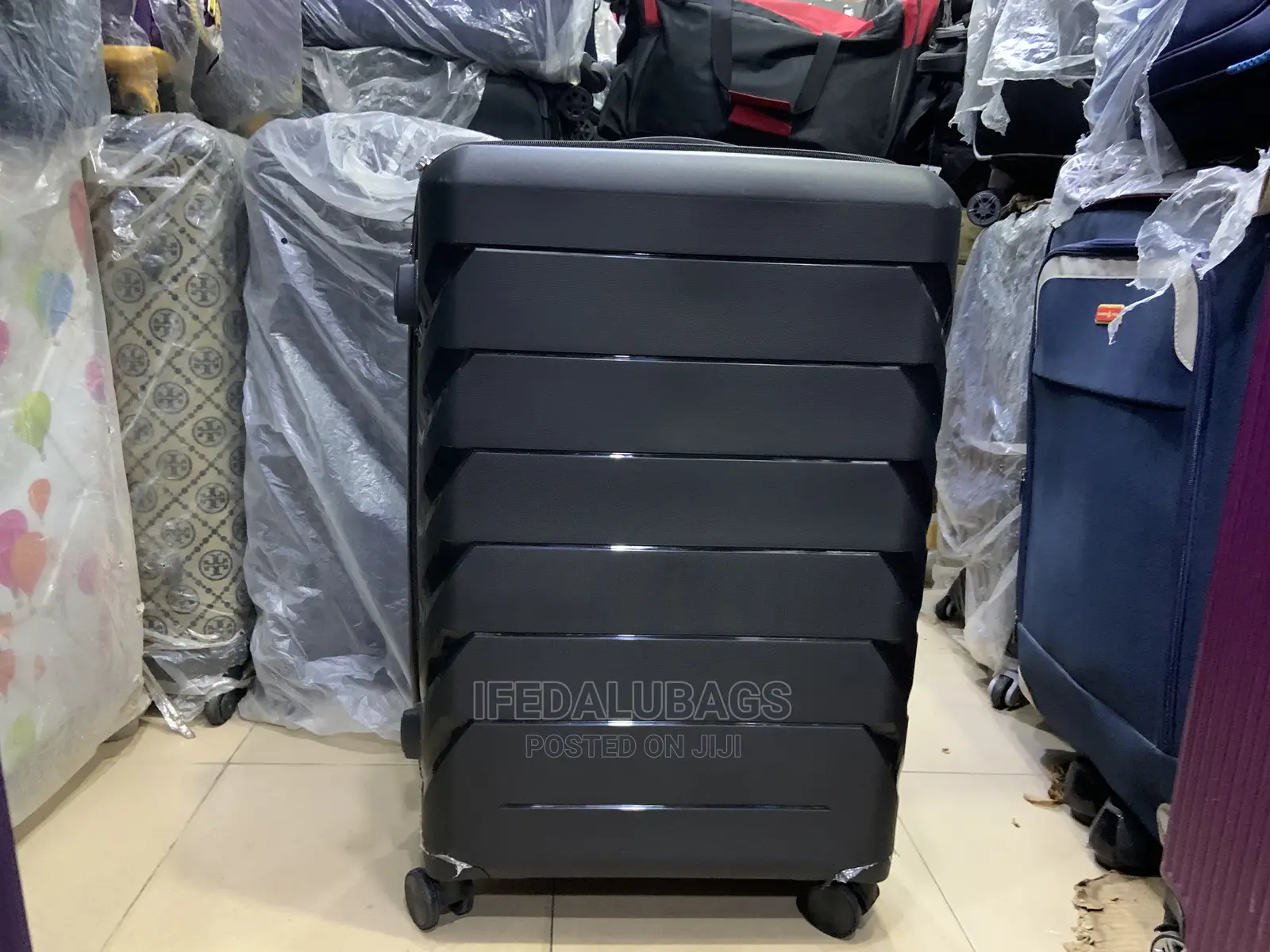 Big Size Black Unbreakable Plastic/Rubber Travel Luggage